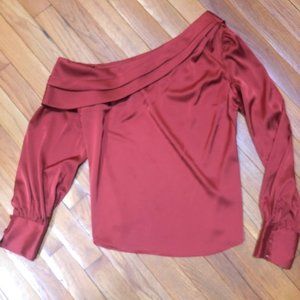 Express one shoulder rust blouse xs